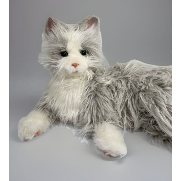 Ageless Innovations Joy For All Companion Pet Silver Cat Moves Sounds TESTED - Picture 2 of 10